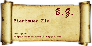 Bierbauer Zia névjegykártya